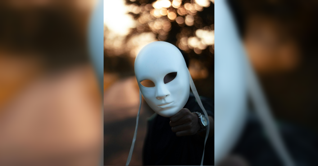 Mask to symbolize unmasking in autism with meditation